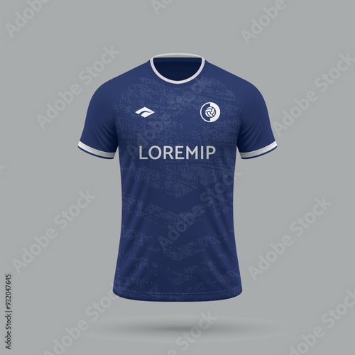 3d realistic soccer jersey in Bochum style, football shirt template 2024