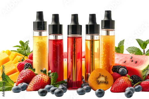 Irresistible Fruit-Flavored Vape Selection Isolated On Transparent Background