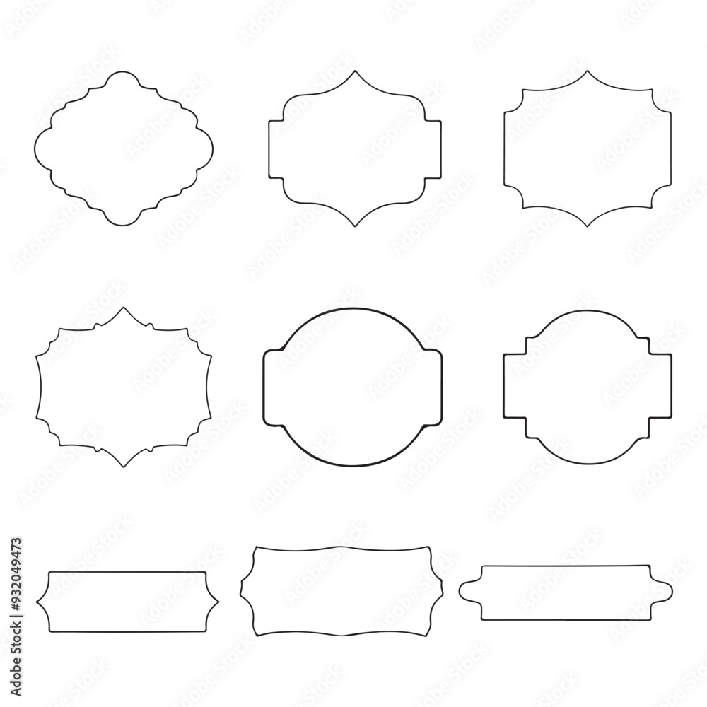 Hand drawn collection of a frame Doodle line empty Vector illustration Hand drawn collection of a frame Doodle line empty Vector illustration