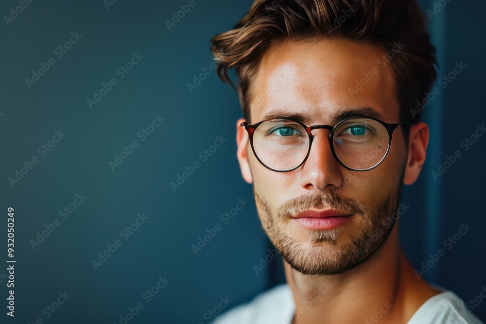 Portrait of a Handsome Man Wearing Glasses Portrait of a Handsome Man Wearing Glasses