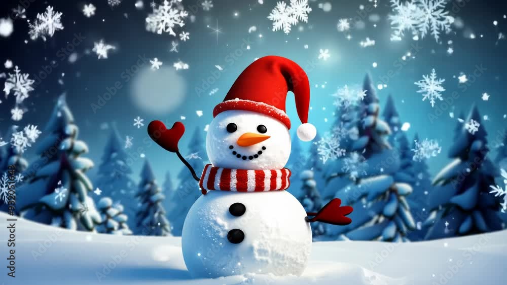 Classic Christmas Snowman with Hat and Scarf Classic Christmas Snowman with Hat and Scarf
