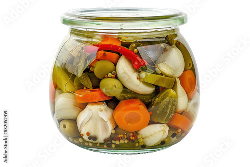 Homemade Garlic Carrot Pickle Medley Isolated On Transparent Background