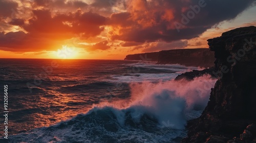 Sunset Over the Rugged Coastline