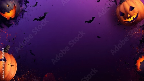 funky halloween 2023 sales banner background with copy space, top view photo