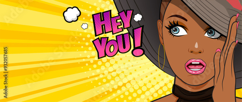 woman talking whispering gossip secret retro pop art comic vintage