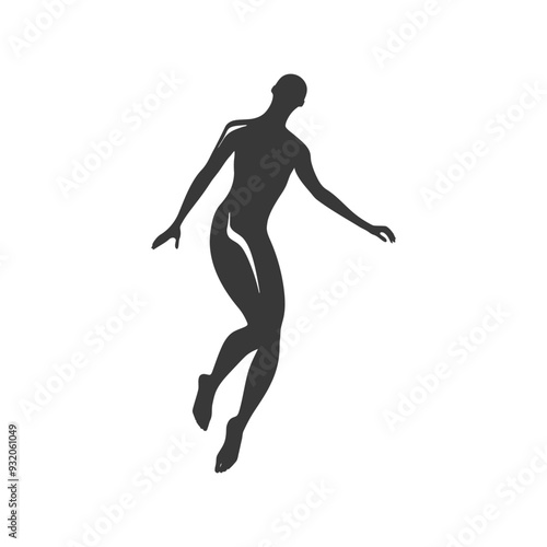 Silhouette of a Person Jumping with Arms Outstretched