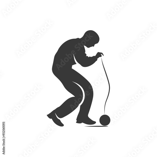 Silhouette of a person playing with a yo yo