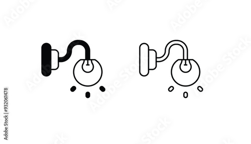 Wall Sconce icon design with white background stock illustration