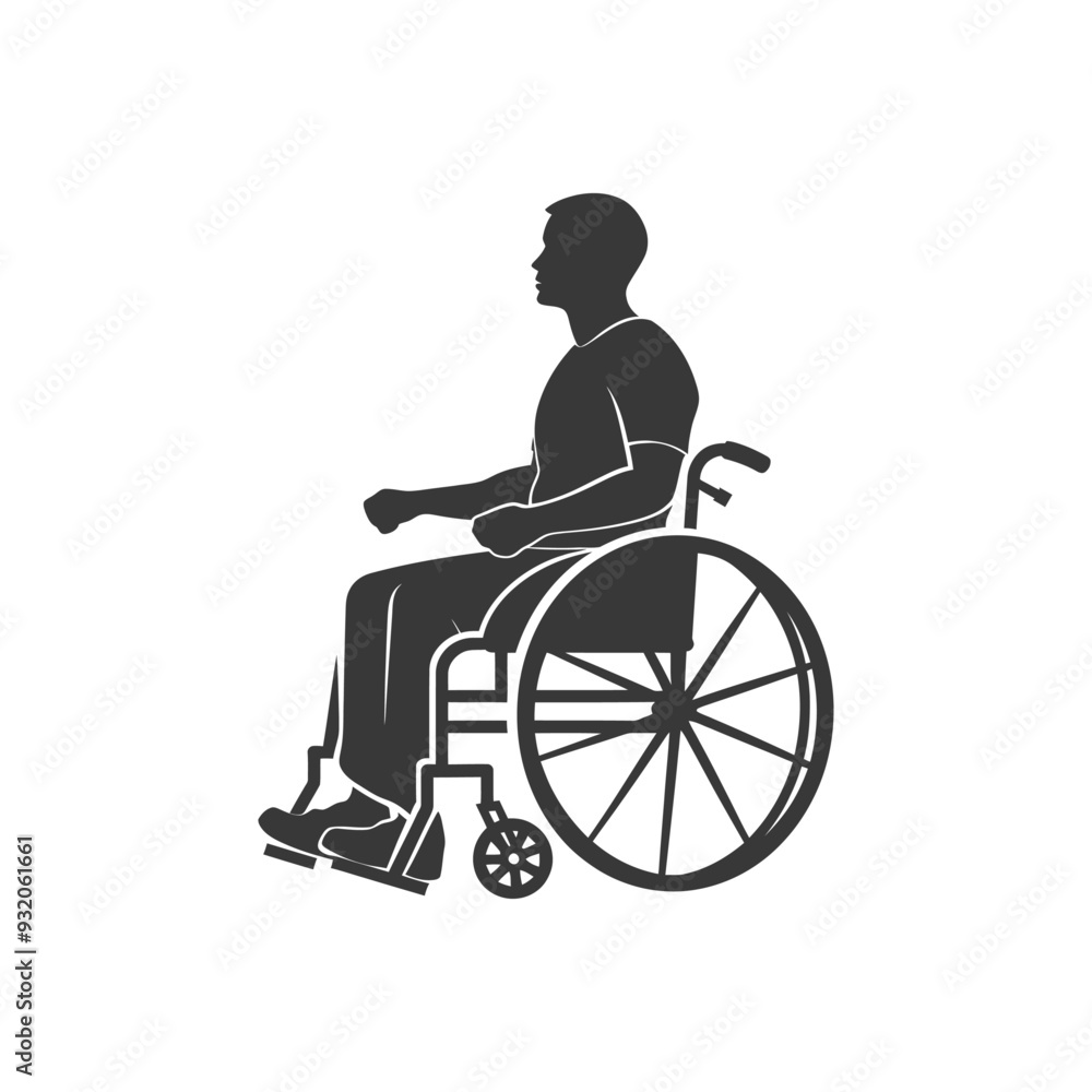 Silhouette of a Person Sitting in a Wheelchair