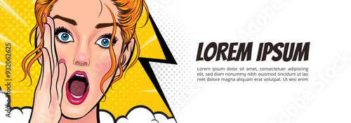 woman talking whispering gossip secret retro pop art comic vintage