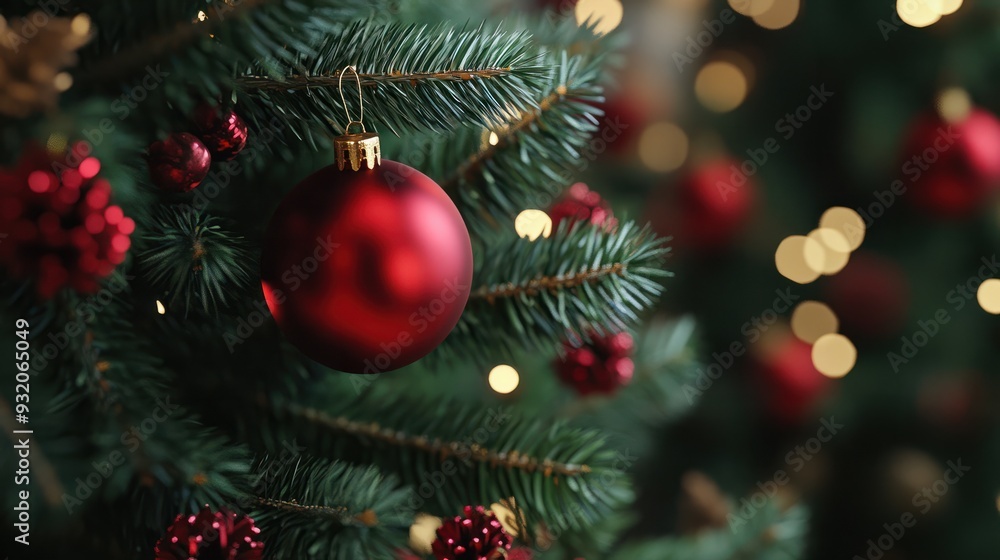 Fototapeta premium christmas tree with christmas decorations