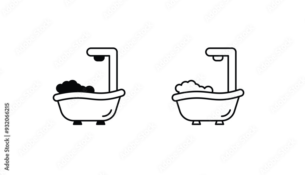 Bath Tub icon design with white background stock illustration Bath Tub icon design with white background stock illustration
