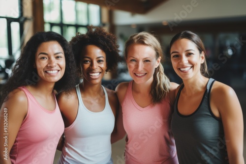 Portrait of a smiling group of body positive middle aged women