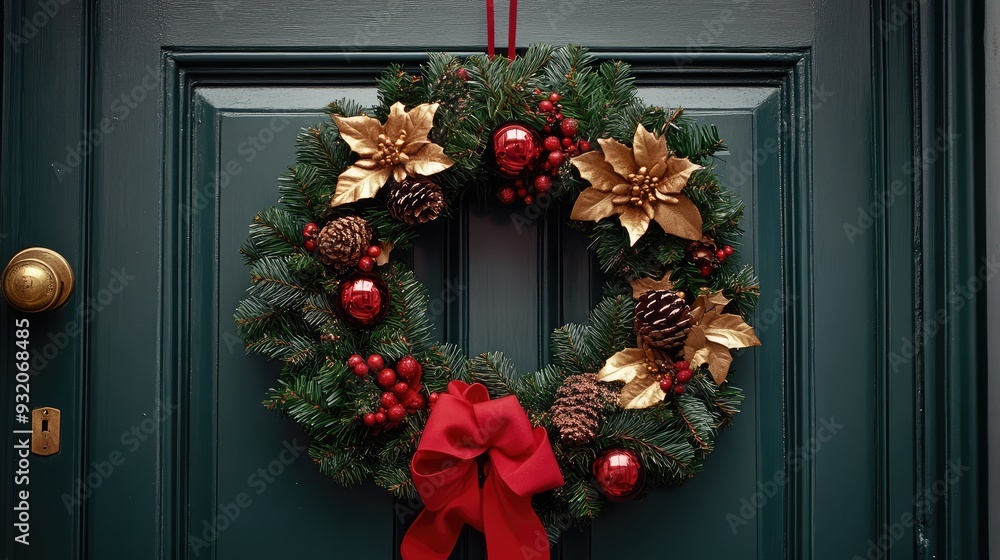 Christmas wreath on door Christmas wreath on door