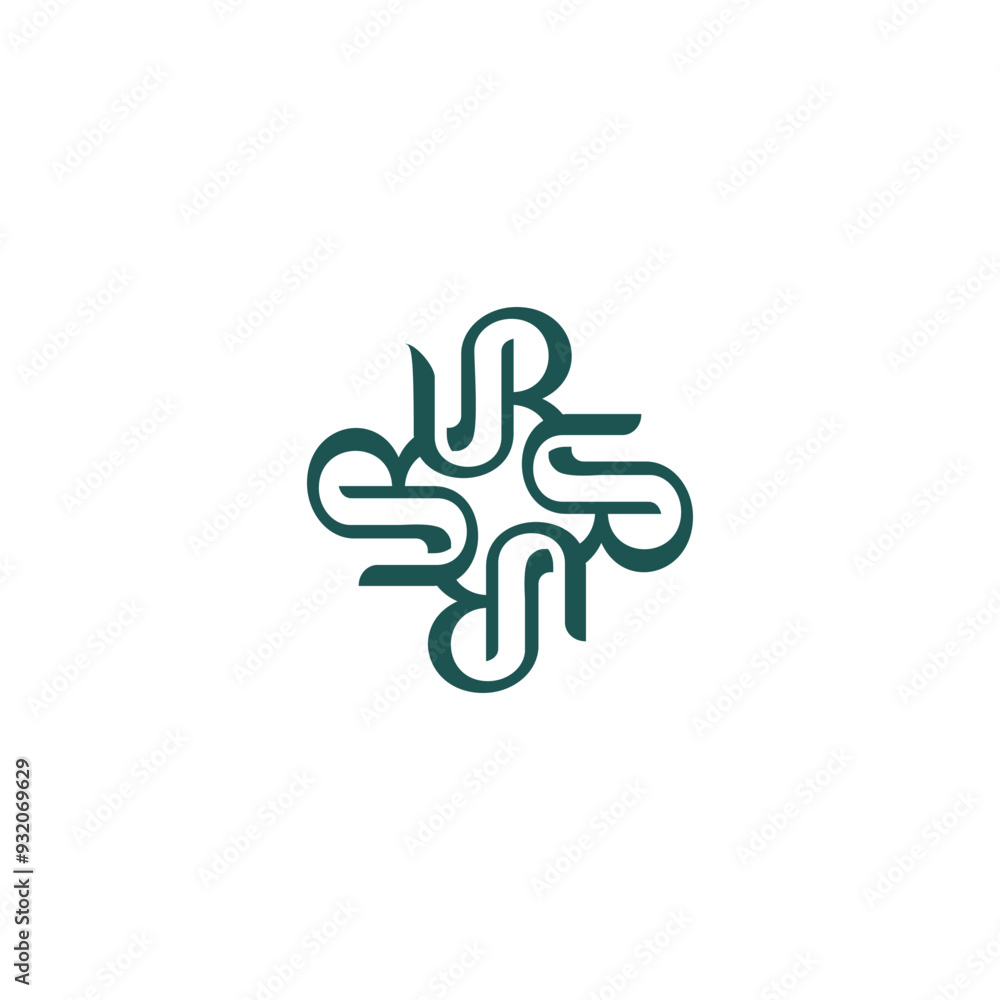 Fototapeta premium R abstract vector, luxury logo, fashion and organic brand simple