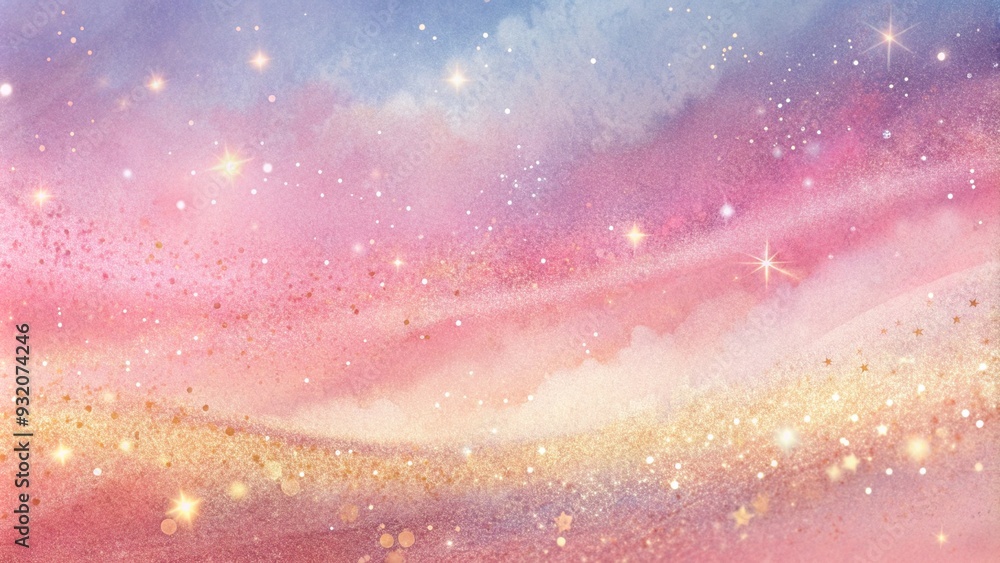 Pink and Gold Glitter with Starry Overlay in Abstract Dreamy Background Pink and Gold Glitter with Starry Overlay in Abstract Dreamy Background