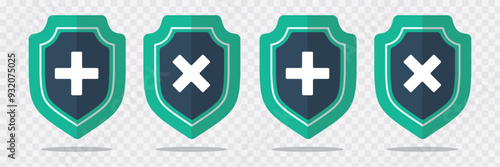 Shield with cross icon