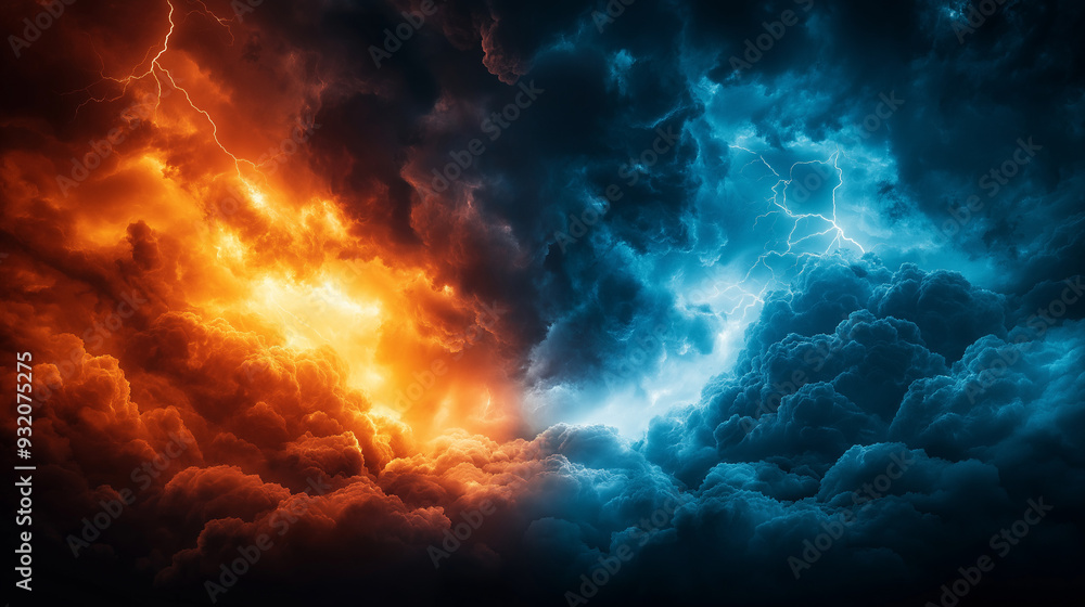 dramatic stormy sky with dark clouds and flashe dramatic stormy sky with dark clouds and flashe