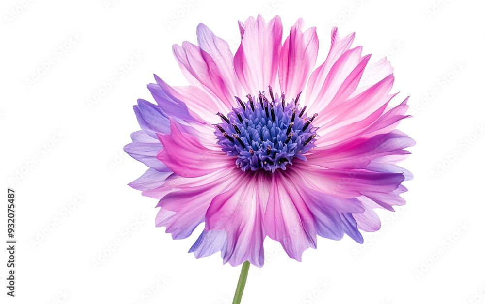 Cornflower like Pink and Purple Flower on white background,png Cornflower like Pink and Purple Flower on white background,png