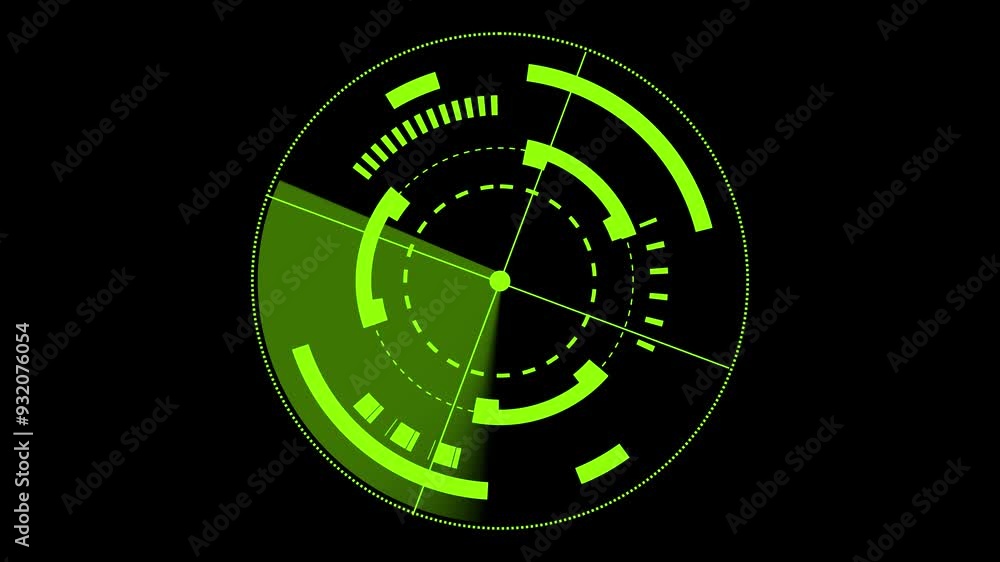 Scanning navigation radar or sonar green screen for submarines or ships of black background . NR12 Scanning navigation radar or sonar green screen for submarines or ships of black background . NR12