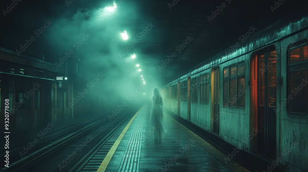Ghostly Figure on Subway Platform Ghostly Figure on Subway Platform