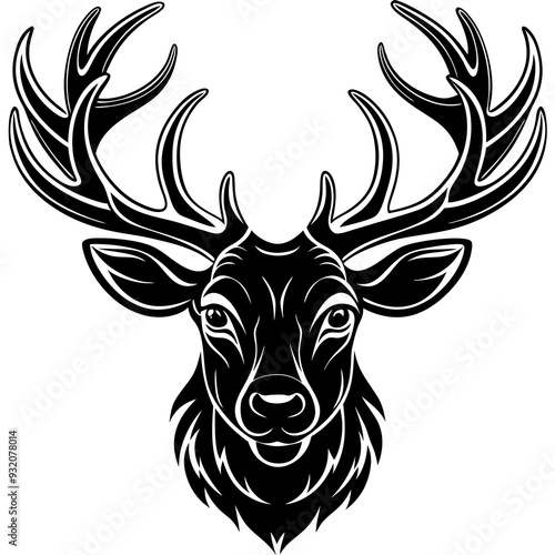 caribou head logo vector illustration