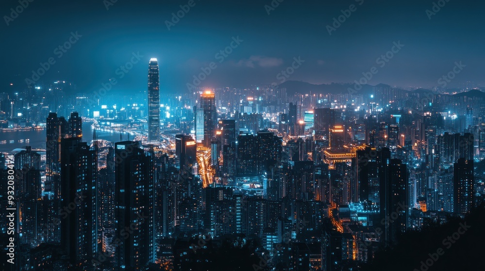Fototapeta premium Hong Kong Skyline at Night