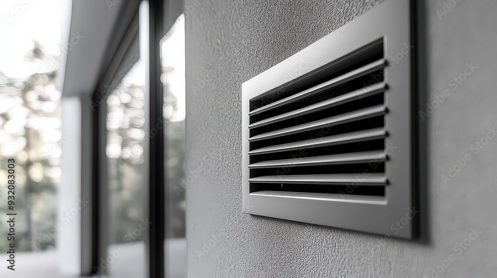 close-up of a sleek, modern air vent integrated into a wall, showcasing the clean lines and functional design of contemporary ventilation systems close-up of a sleek, modern air vent integrated into a wall, showcasing the clean lines and functional design of contemporary ventilation systems