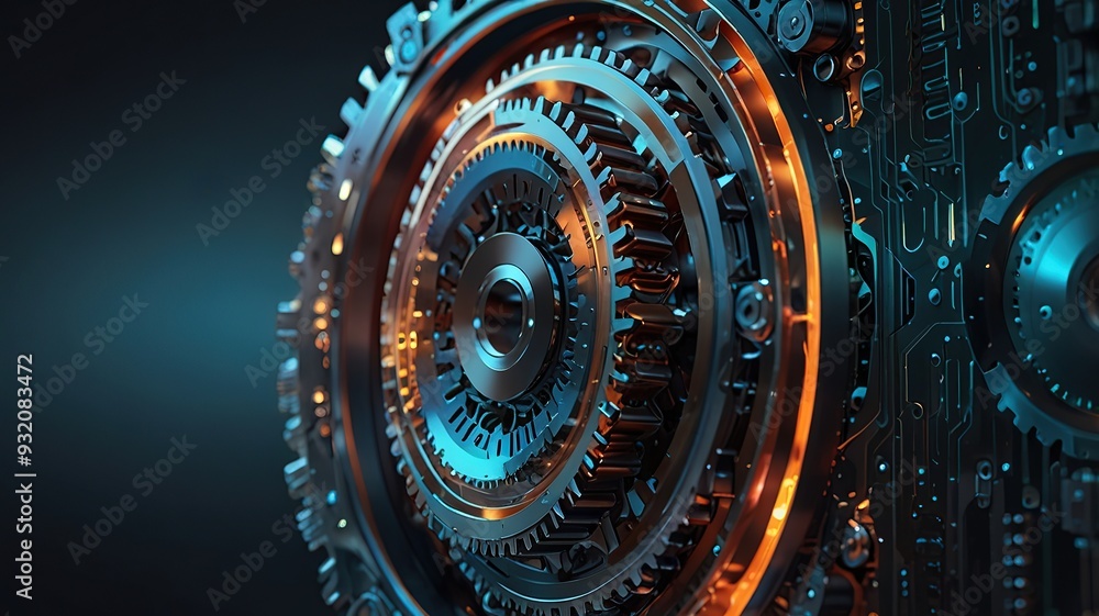 A mechanical background with a variety of interconnected gears pulleys and chains illustrating A mechanical background with a variety of interconnected gears pulleys and chains illustrating