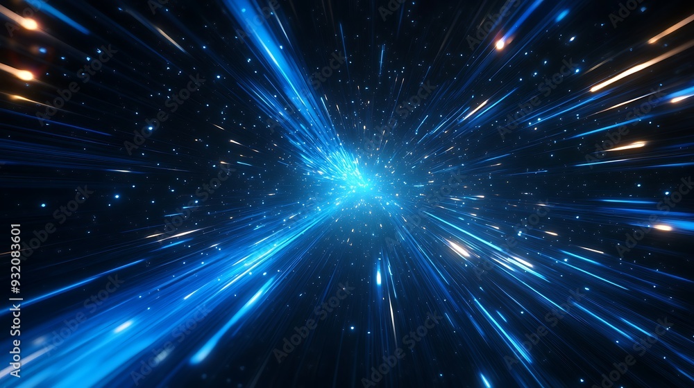 Etheric Nebula - Mystic Electric Blue Light Trails and Glowing Sapphire Lines in Intergalactic Universe. Abstract 3D Render with Subtle Blur Effect and Fading Star. Etheric Nebula - Mystic Electric Blue Light Trails and Glowing Sapphire Lines in Intergalactic Universe. Abstract 3D Render with Subtle Blur Effect and Fading Star.