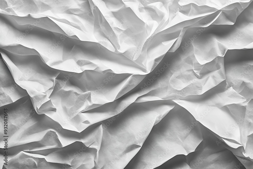 Obraz premium Abstract Crumpled White Paper Texture Background