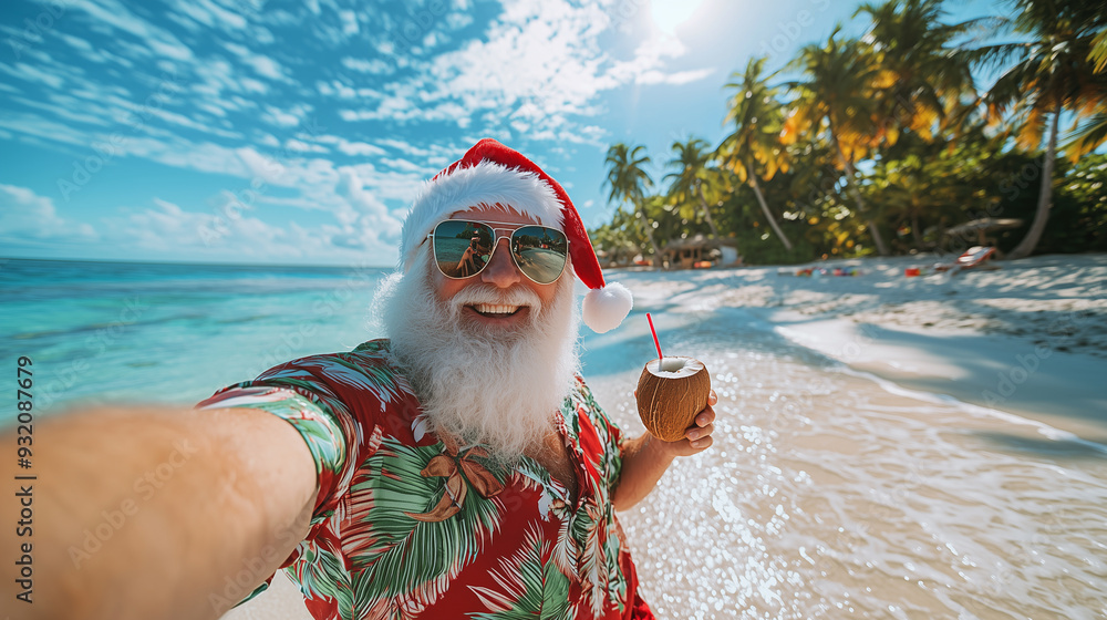 Santa Claus Summer Vacation Selfie