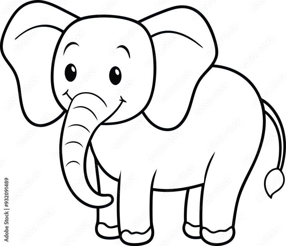 Cute elephant coloring page with simple designs ideal for children’s artistic expression in black and white
Cute elephant coloring page with simple designs ideal for children’s artistic expression in black and white