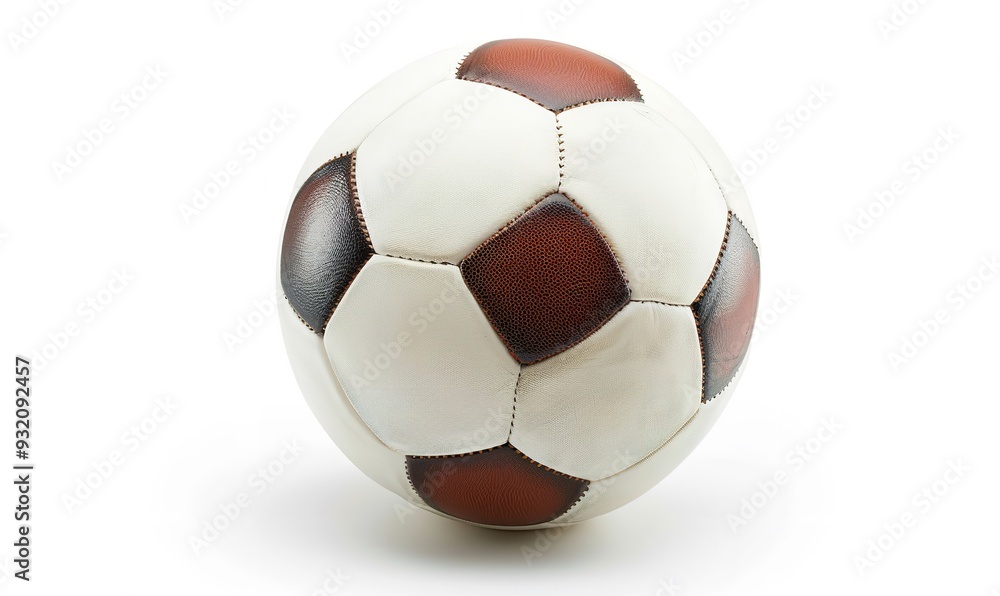Football, soccer ball, and clipping path isolated on a white background with the entire depth of field, Generative AI. Football, soccer ball, and clipping path isolated on a white background with the entire depth of field, Generative AI.
