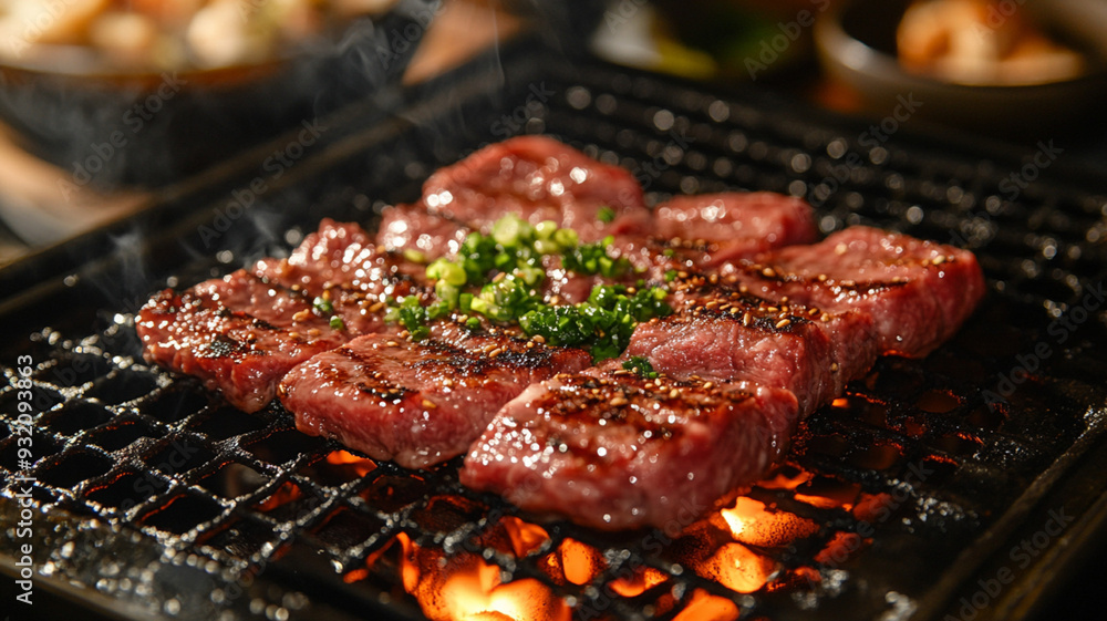 grilled meat on the grill grilled meat on the grill