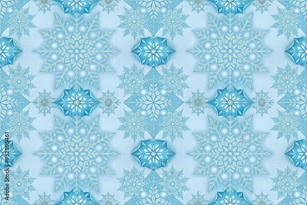 Seamless pattern with snowflakes in soft light blue tones for wallpapers, wraps, backgrounds Seamless pattern with snowflakes in soft light blue tones for wallpapers, wraps, backgrounds