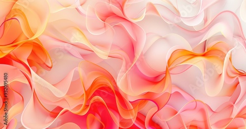 A vibrant abstract background featuring flowing waves of pink, orange, and white hues, ideal for digital design and art projects.