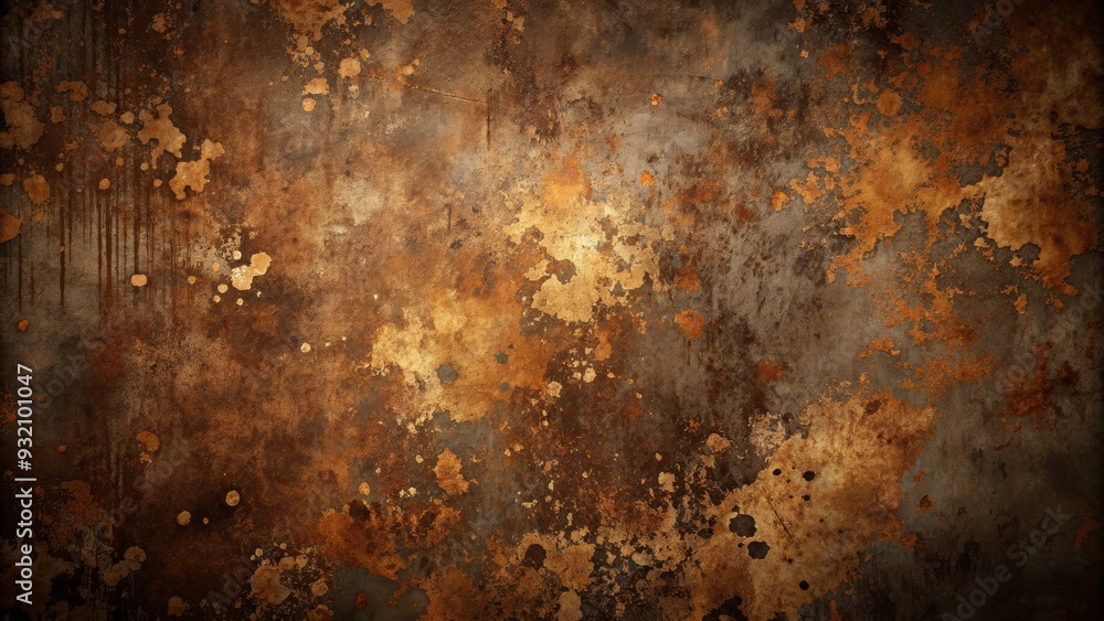 Distressed Concrete Texture with Splashes of Gold, Abstract, Background, Design, Vintage Distressed Concrete Texture with Splashes of Gold, Abstract, Background, Design, Vintage