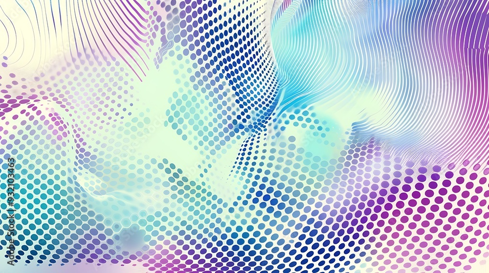 Obraz premium Abstract Pattern with Polka Dots and Wavy Lines