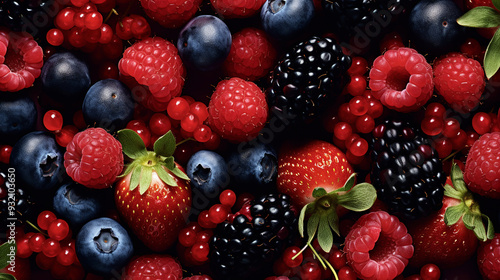 Vibrant Collection of Ripe Berries Featuring Strawberries