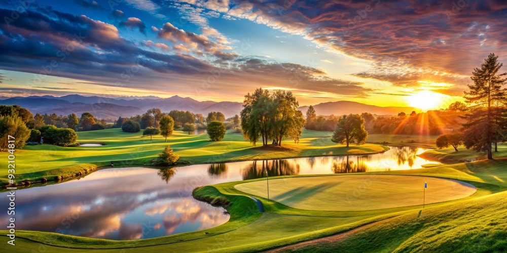 Golden Hour Golf Course Sunrise, golf course, sunrise, landscape, nature Golden Hour Golf Course Sunrise, golf course, sunrise, landscape, nature