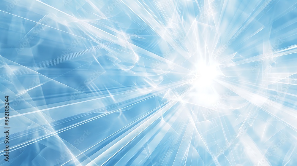 Abstract Light Burst with Blue and White Hues Abstract Light Burst with Blue and White Hues