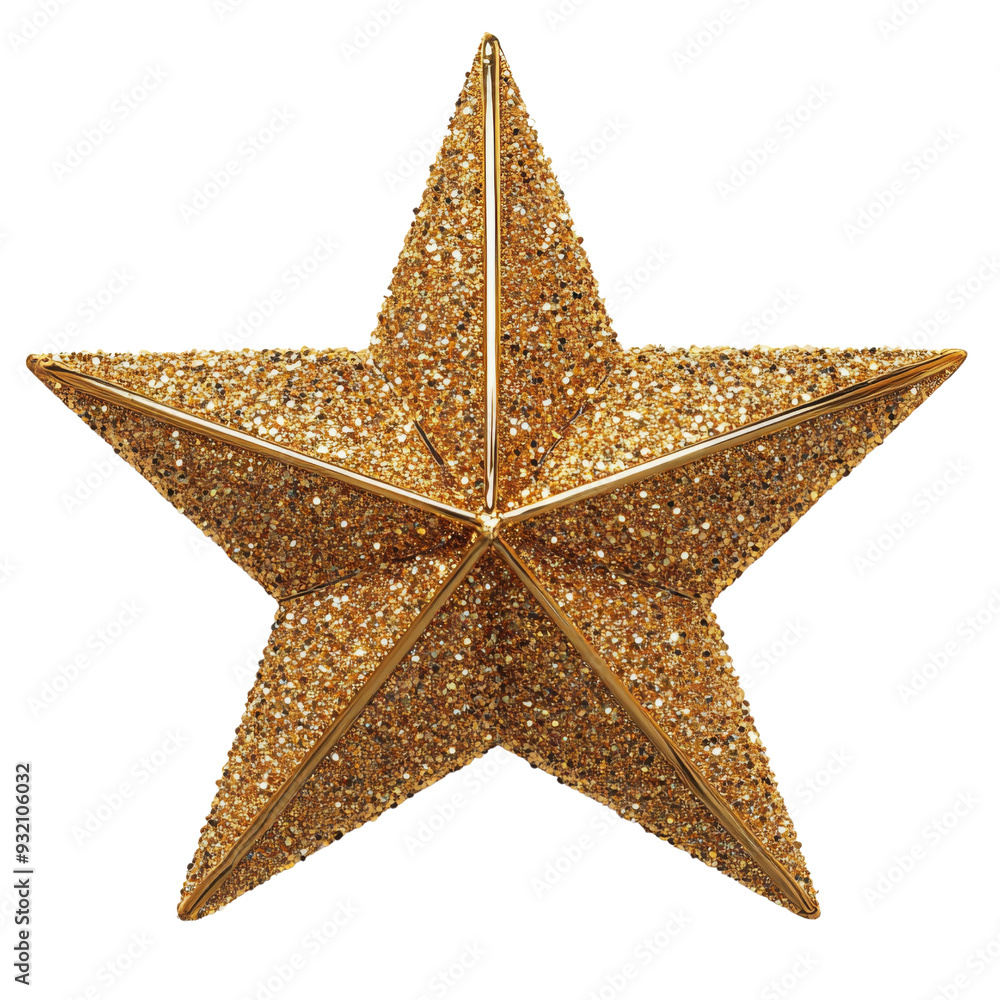 Shiny gold glitter star ornament, perfect for Christmas decorations, festive designs, and holiday themes png, isolated on transparent background Shiny gold glitter star ornament, perfect for Christmas decorations, festive designs, and holiday themes png, isolated on transparent background