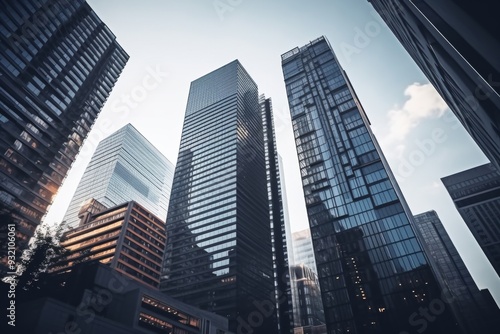 Modern Skyscrapers in the City - Urban Architecture