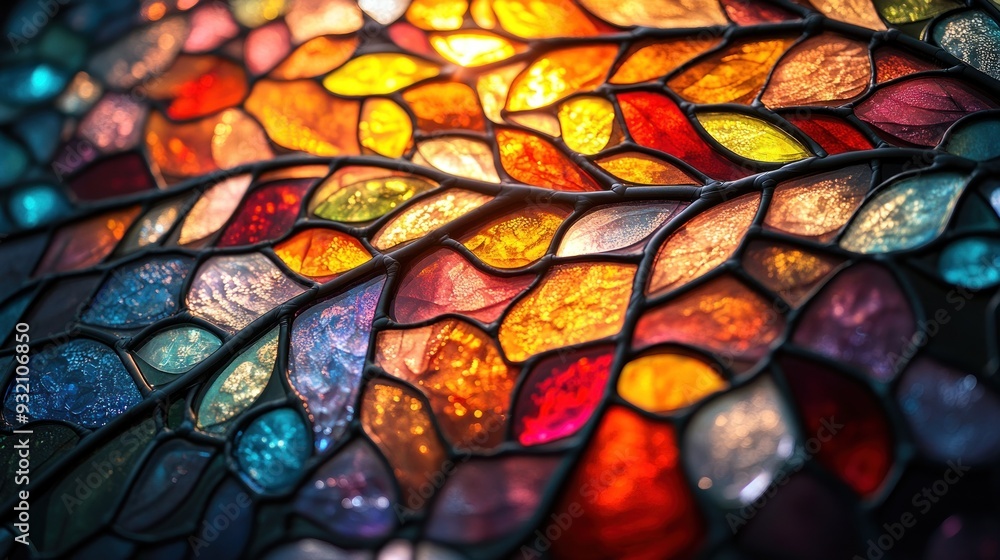 Stained Glass Window Close Up Stained Glass Window Close Up