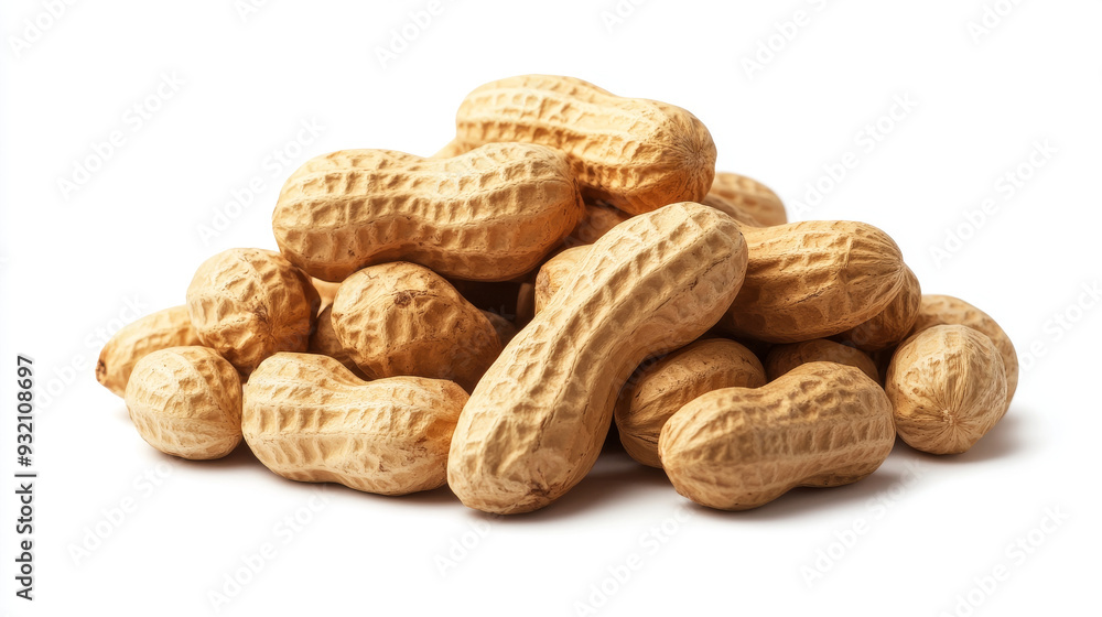 Peanuts in a pile on a white background. Ready to be used as an element to design a package Peanuts in a pile on a white background. Ready to be used as an element to design a package