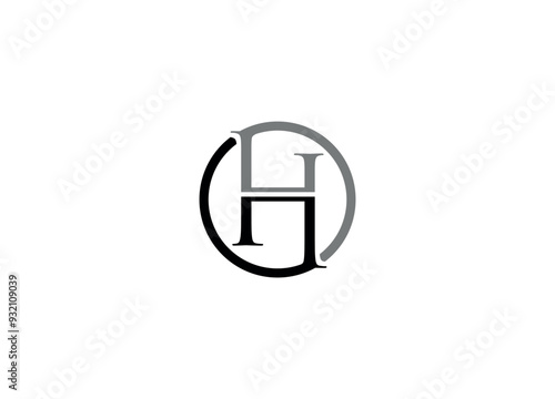 H logo design vector icon template with white background