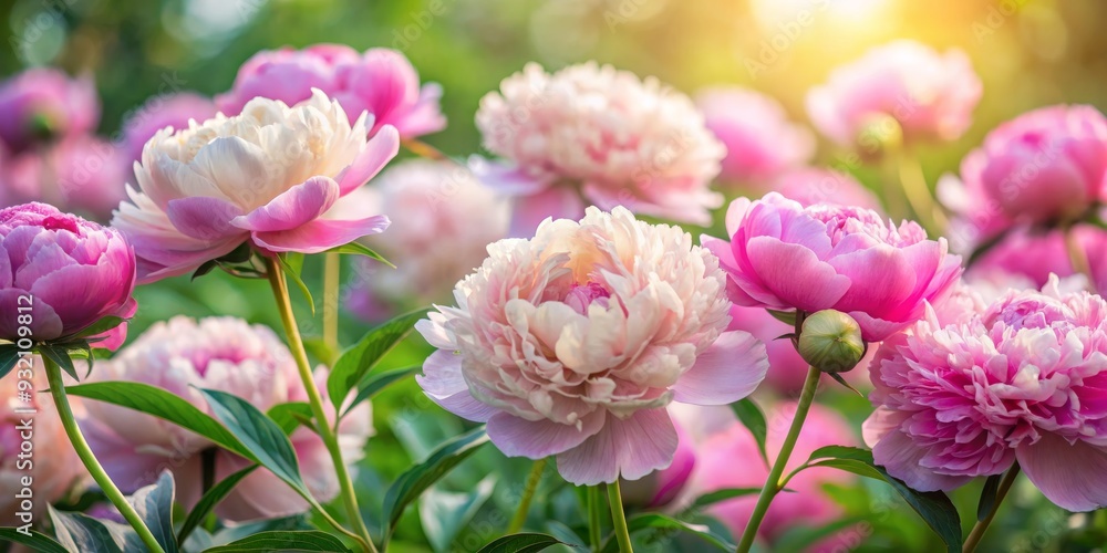 Peonies in Sunlight A Close-up Composition of Delicate Pink Blooms, Flower, Nature, Beauty, Spring Peonies in Sunlight A Close-up Composition of Delicate Pink Blooms, Flower, Nature, Beauty, Spring