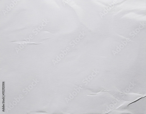 Blank white crumpled and creased paper poster texture background 