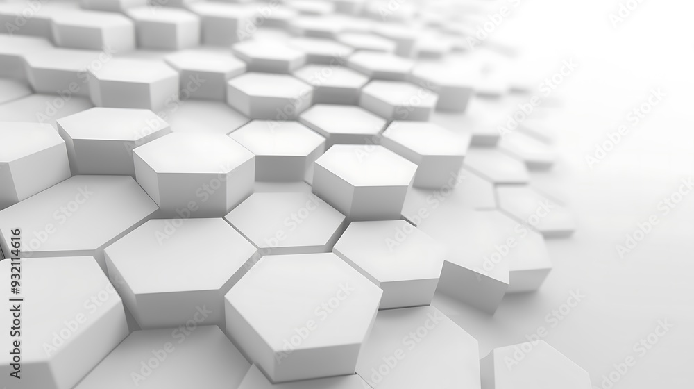 Abstract Hexagon Pattern in White Abstract Hexagon Pattern in White